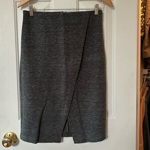 Loft gray pencil skirt with front detail